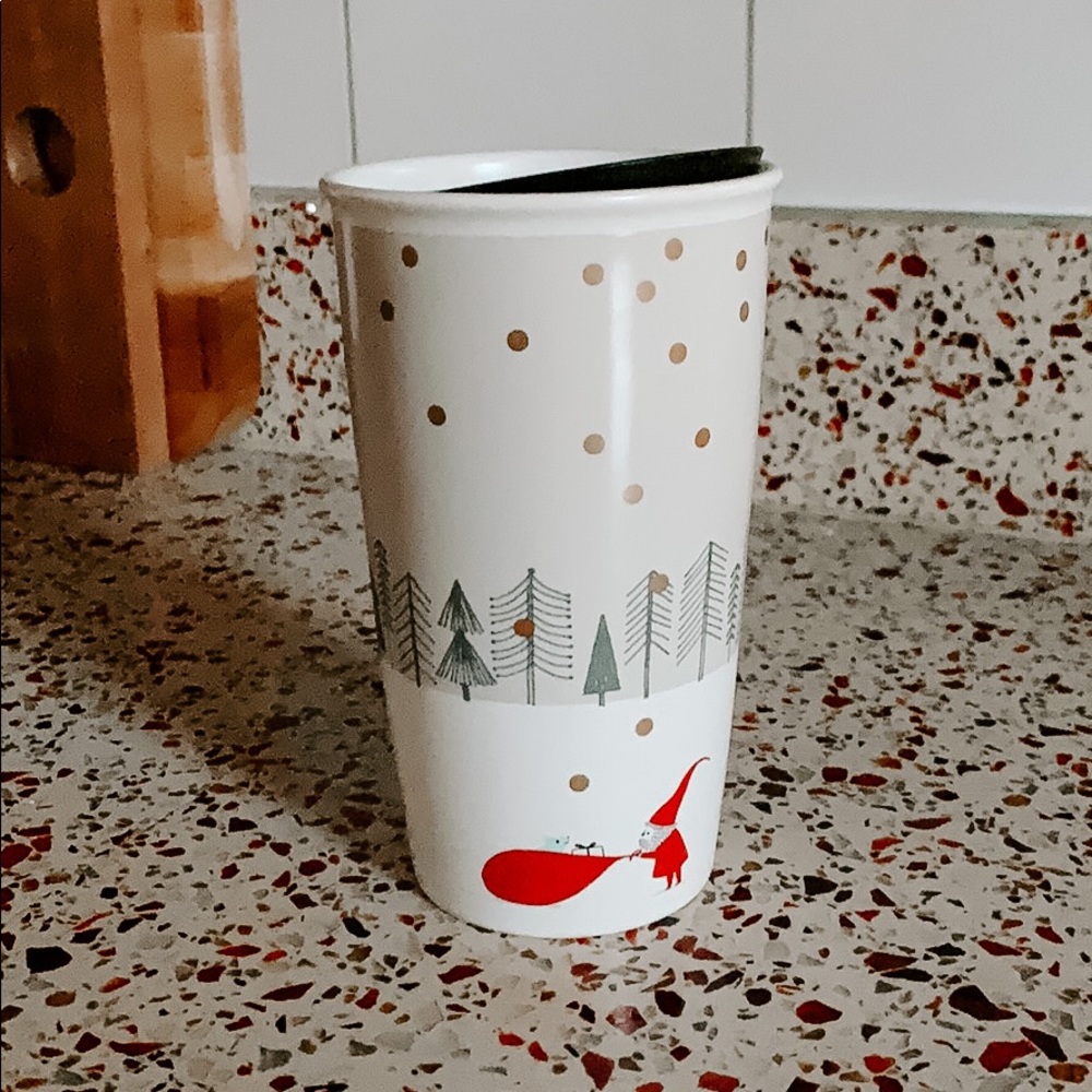 Starbucks Christmas holiday ceramic to-go cup 12oz
